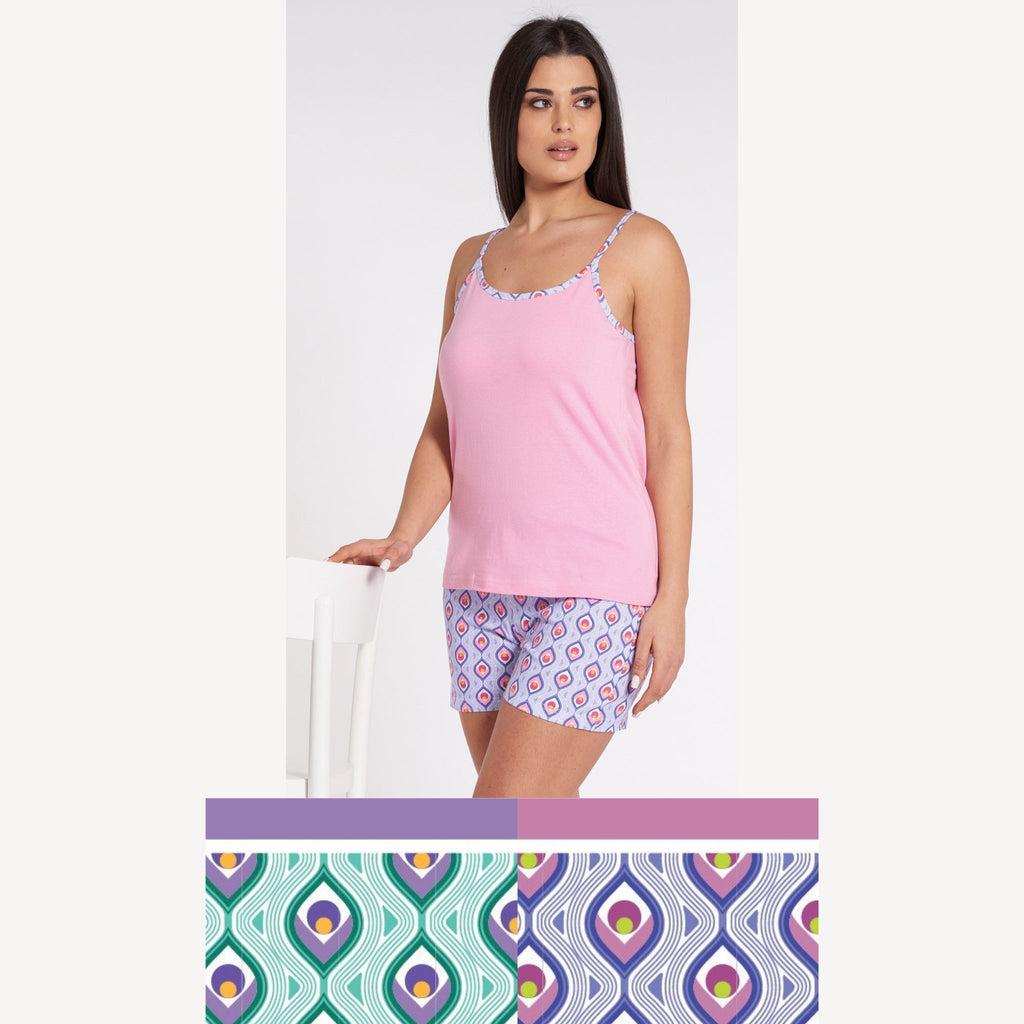 Vanue' Estate Pigiama Donna Corto Con Spalla Stretta In Puro Cotone Art. Vs0185