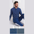 Vanuè - Pigiama Uomo Serafino Lungo In Puro Cotone Con Stampa Art. Vs0219plu