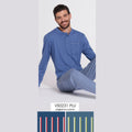 Vanuè - Pigiama Uomo Serafino Lungo In Puro Cotone Fantasia Art. Vs0231plu