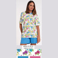 Vanuè - Pigiama Donna Aperto Corto In Puro Cotone Fantasia Art. Vs0319pcd