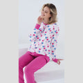 Karelpiu' Primavera Pigiama Donna Serafino Lungo In Puro Cotone Stampato Art. Sk8069pld