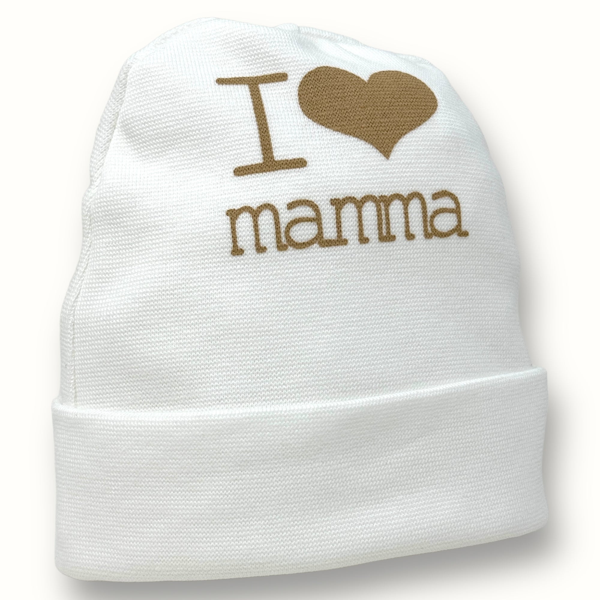 Teneri Bebè - Cappello Baby In Puro Cotone Con Stampa  I Love Mamma  Art. 1662-2