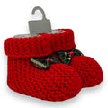 Irge Natale - Scarpetta Baby In Misto Lana Natalizia Con Fiocco In Tartan  Art. Ir1789