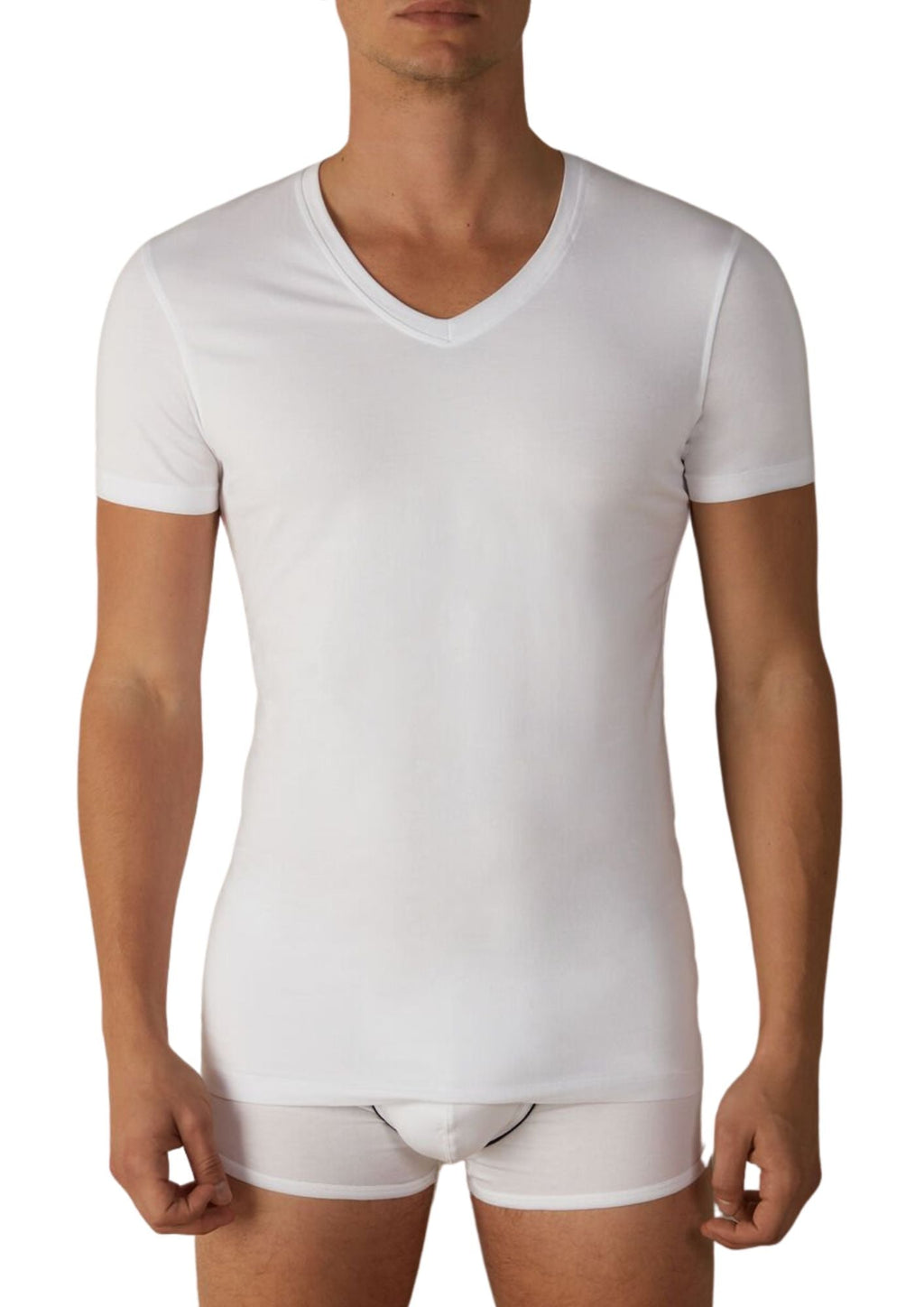 Baci E Abbracci - Maglia In Cotone Elasticizzato Scollo V Bianche E Colorate Art. Bats005