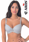 Reggiseno Microfibra In Pizzo Imbottito Con Ferretto Coppa C  Ivanaaris