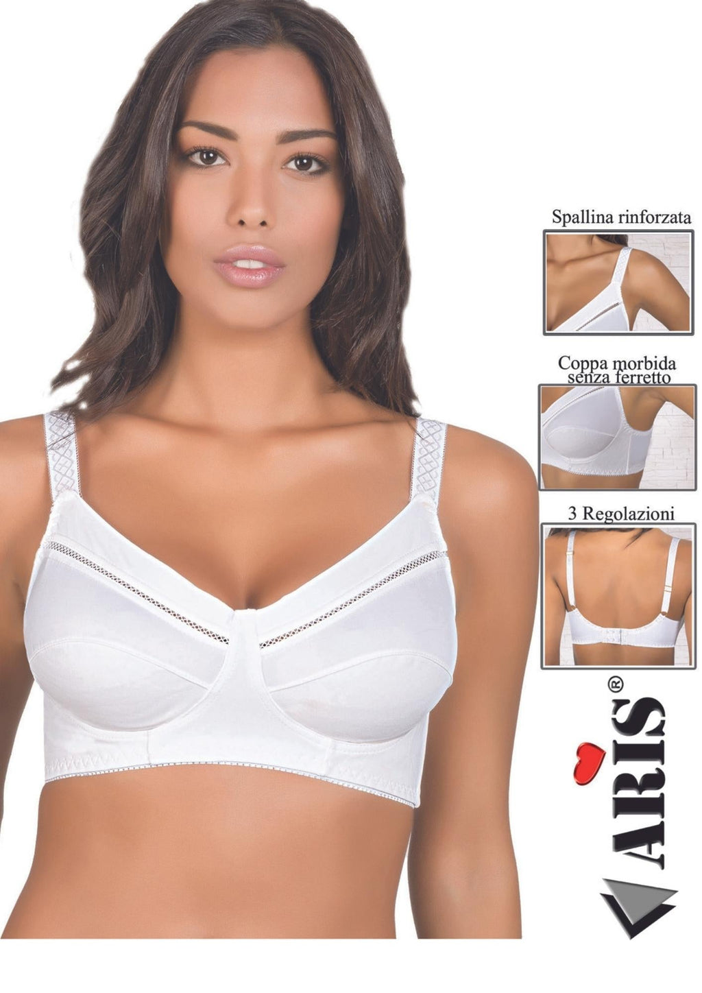 Reggiseno In Microfibra Coppa C Interno Cotone Aris2003