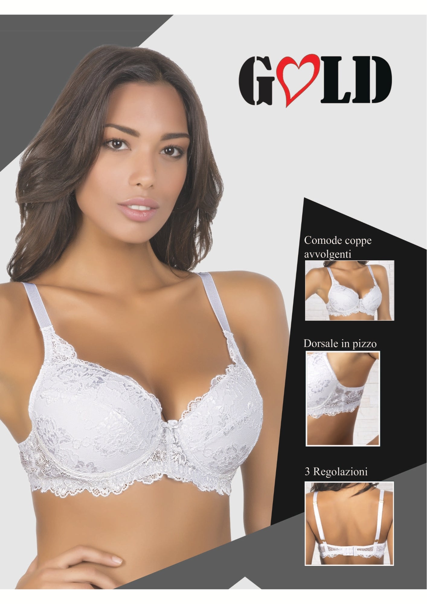Reggiseno In Pizzo Coppa C Imbottita Preformato Con Ferretto  Aris2011