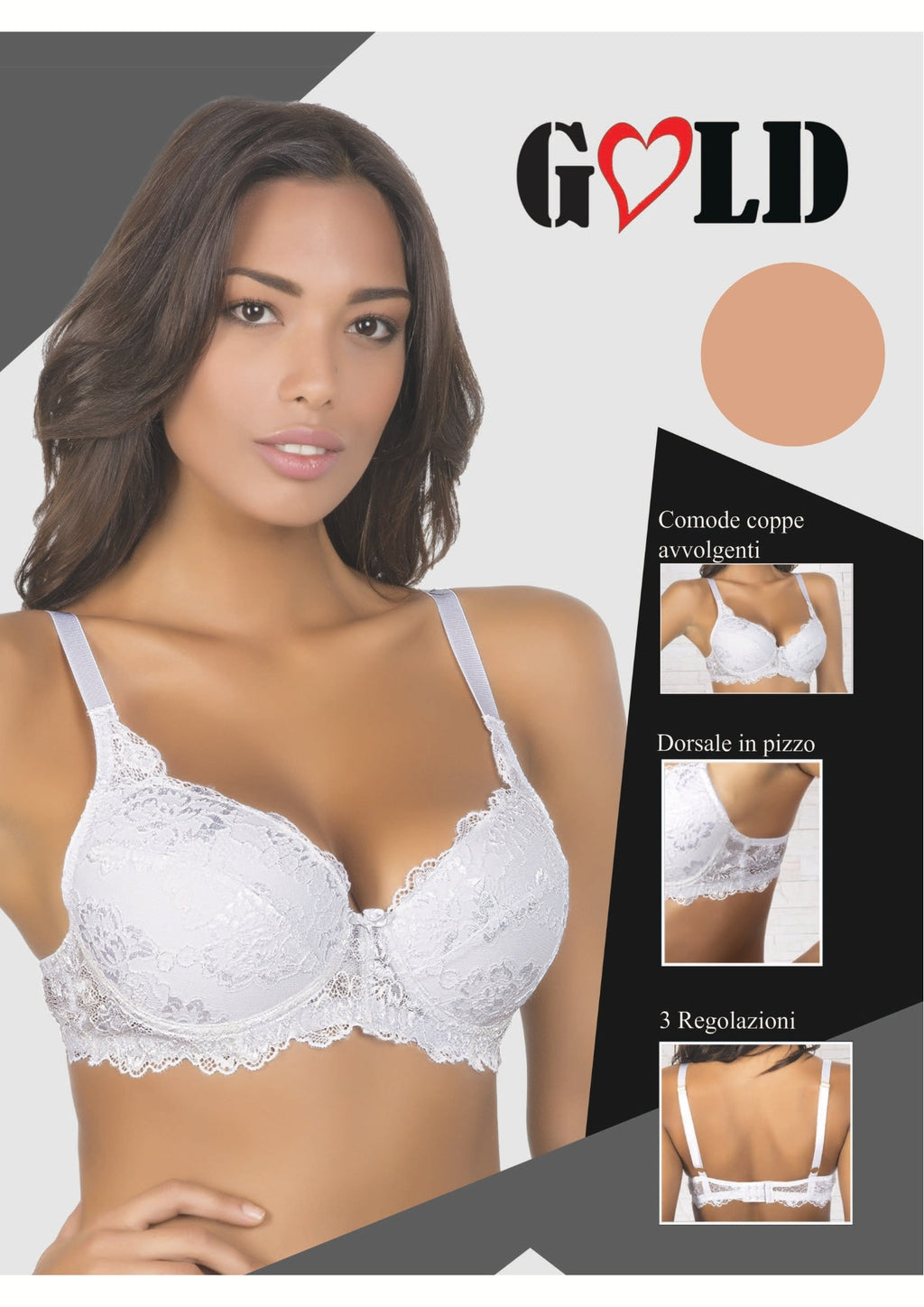 Reggiseno In Pizzo Coppa C Imbottita Preformato Con Ferretto  Aris2011