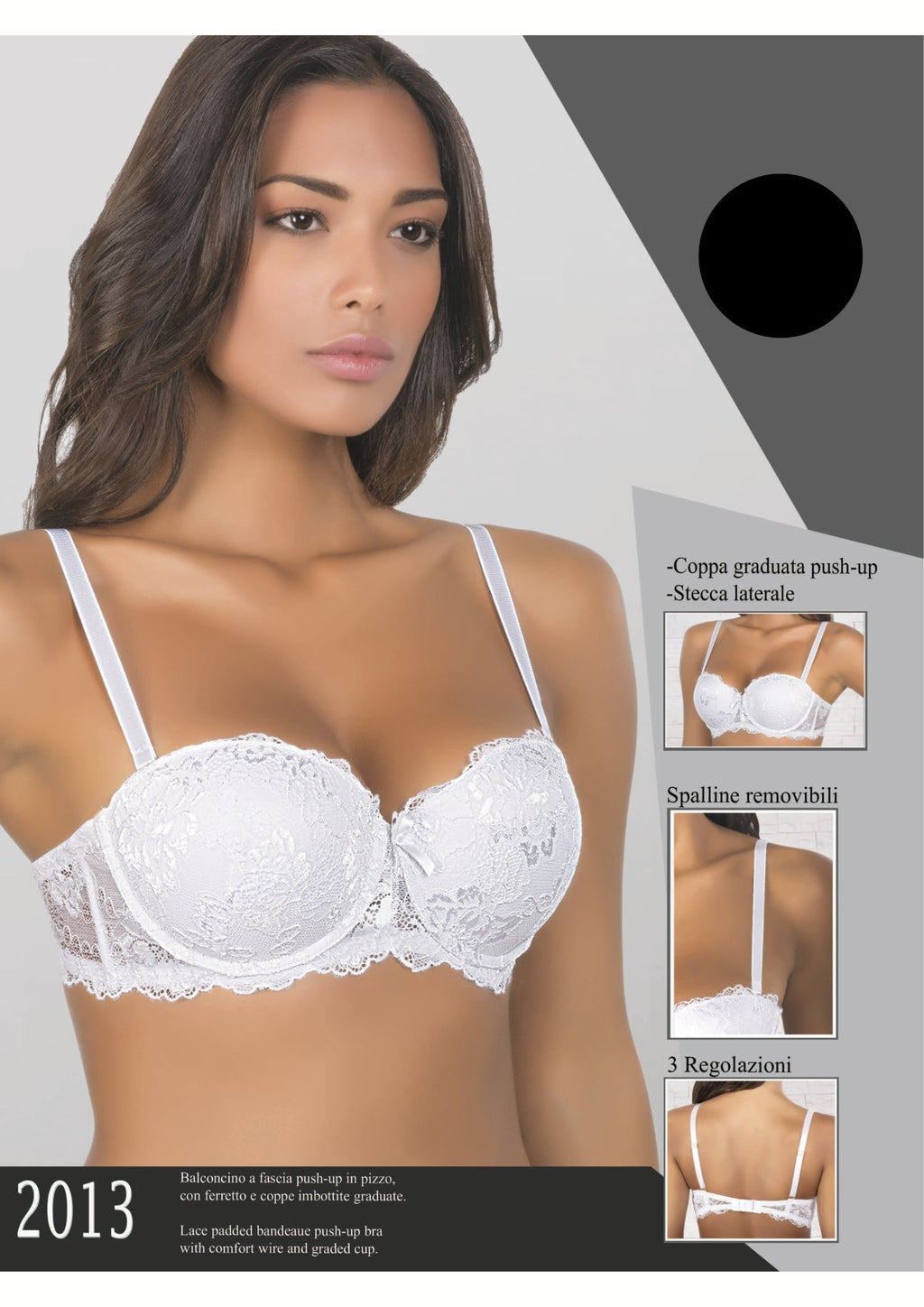 Reggiseno Balconcino Push Up Coppa B Imbottita Con Ferretto  Aris2013
