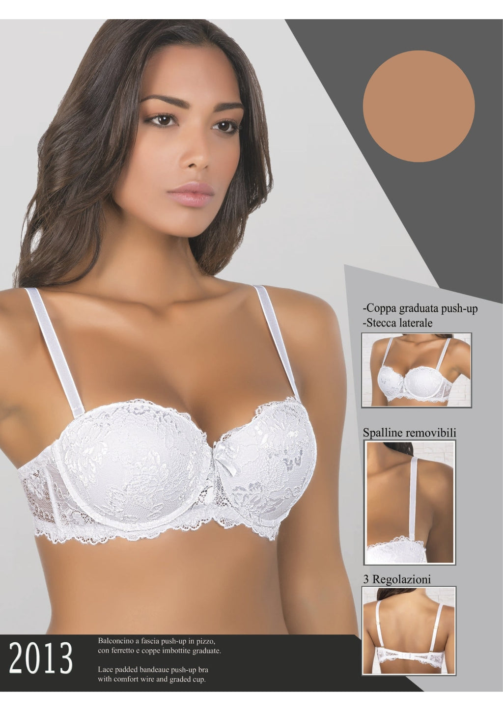 Reggiseno Balconcino Push Up Coppa B Imbottita Con Ferretto  Aris2013