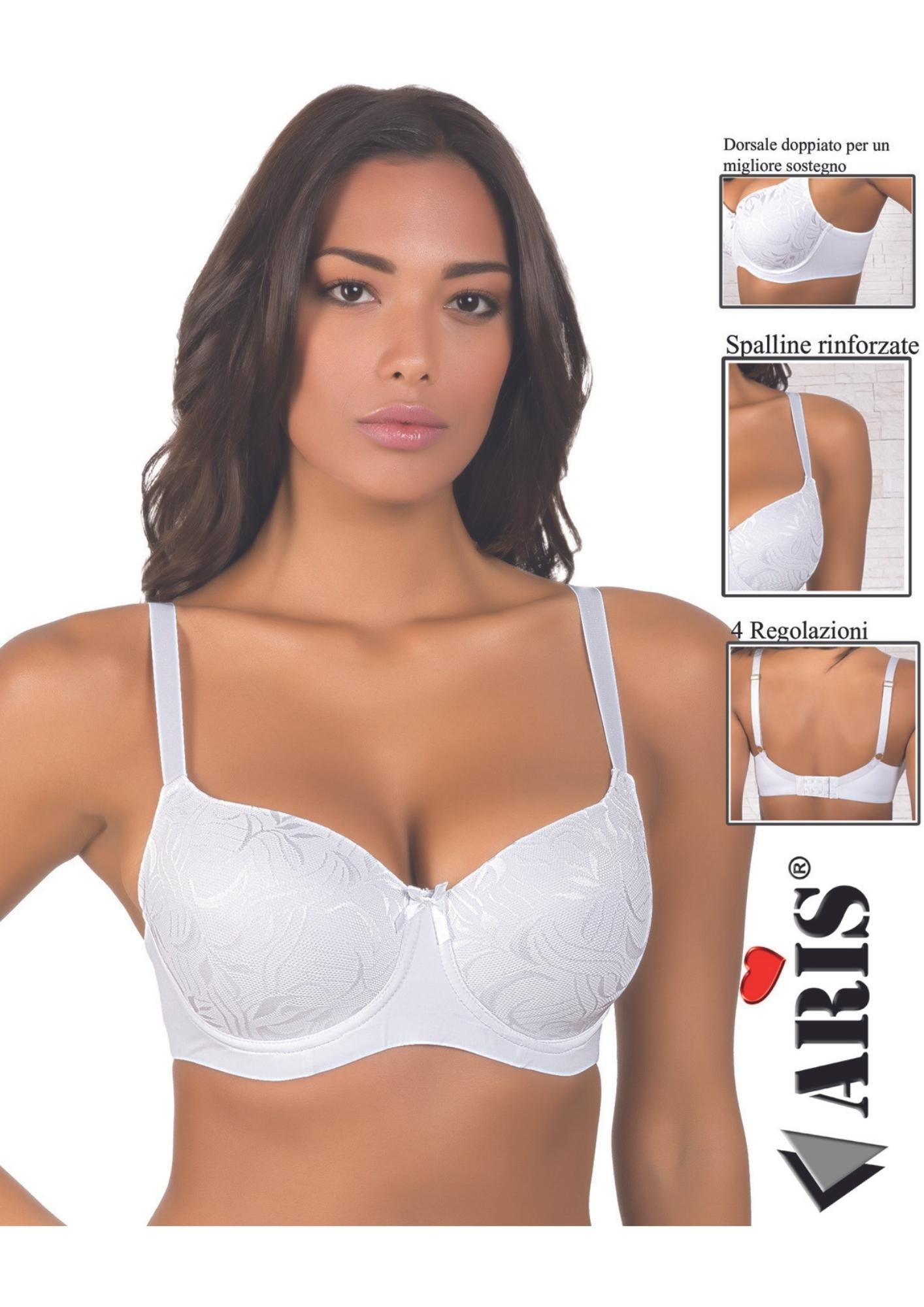 Reggiseno In Microfibra E Pizzo Coppa C Preformata Imbottita  Aris2014