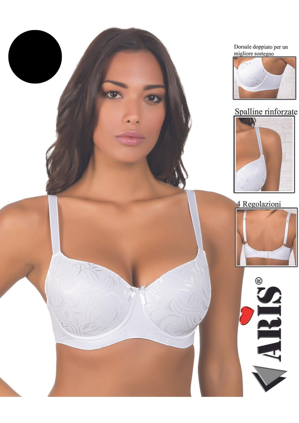 Reggiseno In Microfibra E Pizzo Coppa C Preformata Imbottita  Aris2014