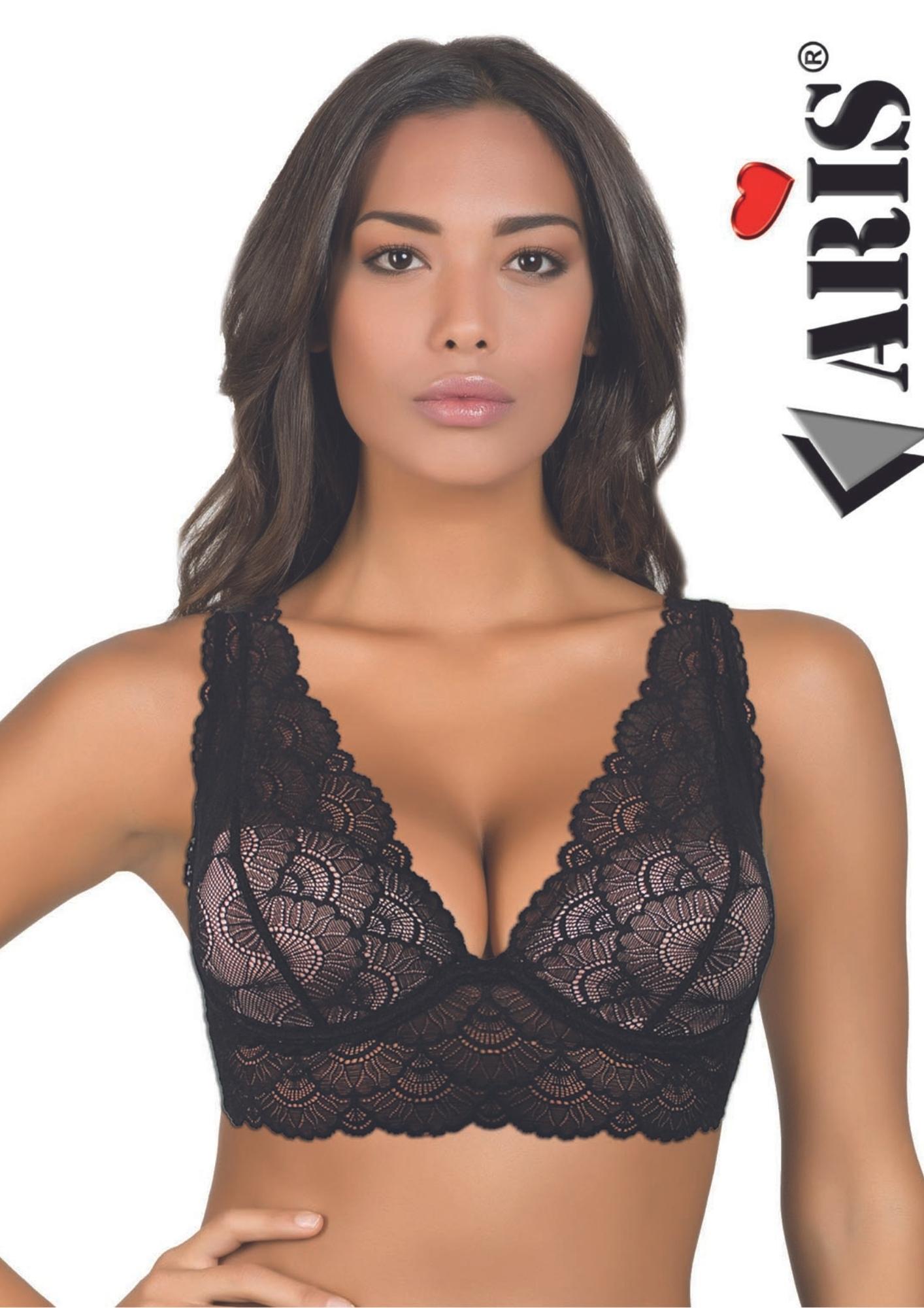 Reggiseno In Microfibra E Pizzo Coppa B Imbottita Con Ferretto  Aris2019
