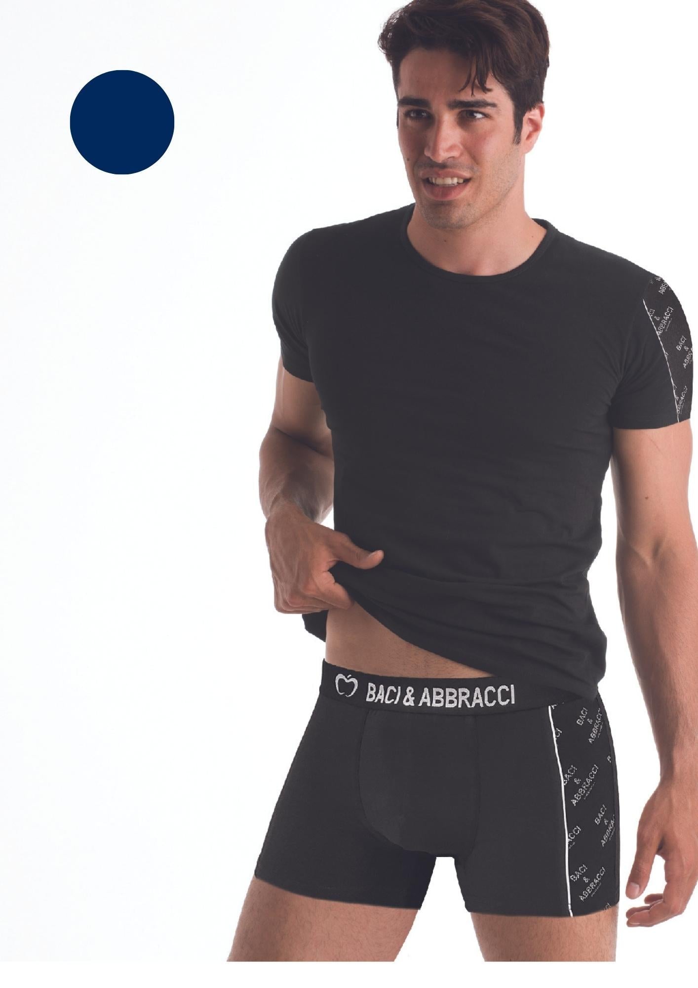 Coordinato Uomo Elasticizzato Giro Collo Con Boxer Bau314