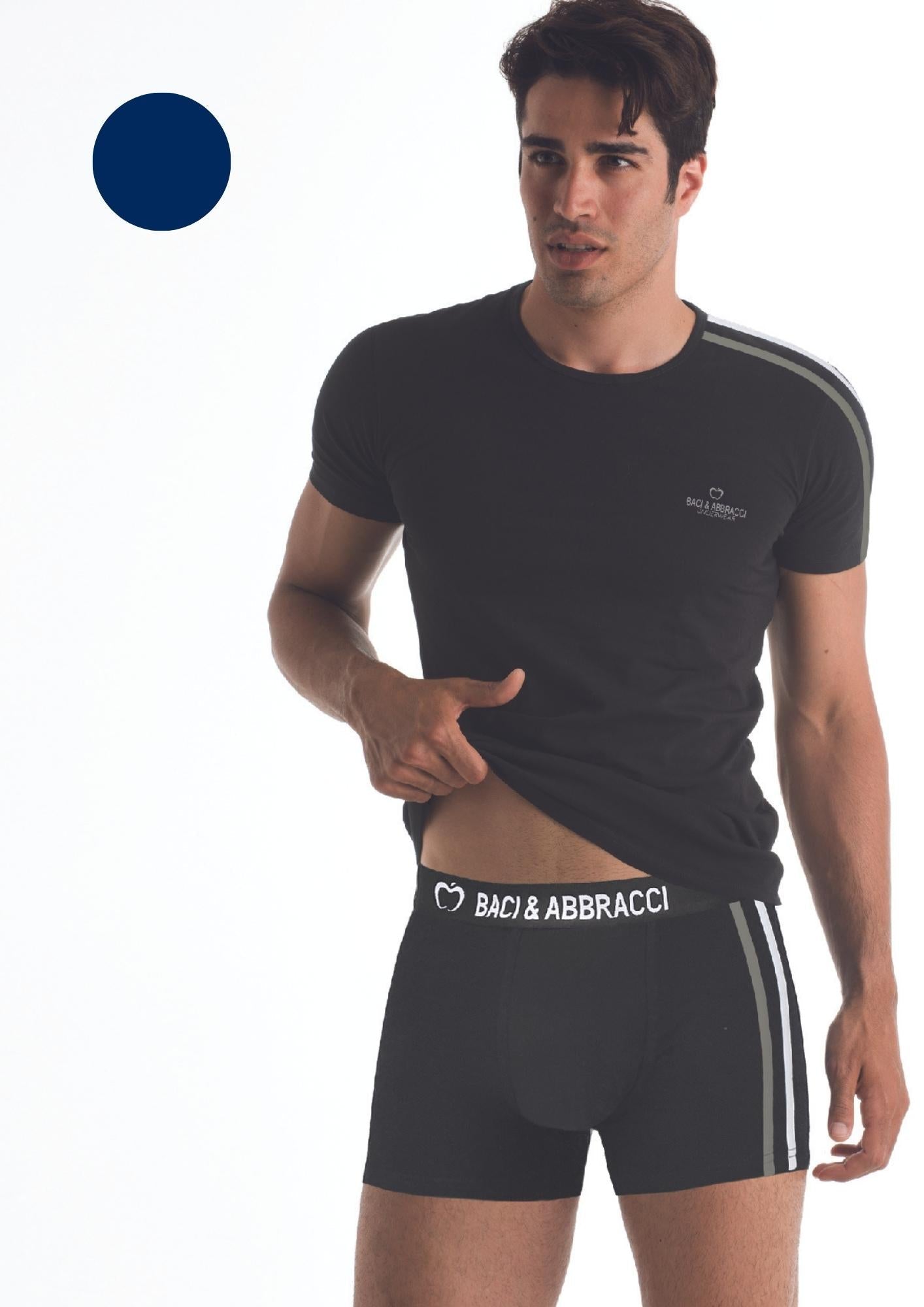 Coordinato Uomo Elasticizzato Giro Collo Con Boxer Bau322