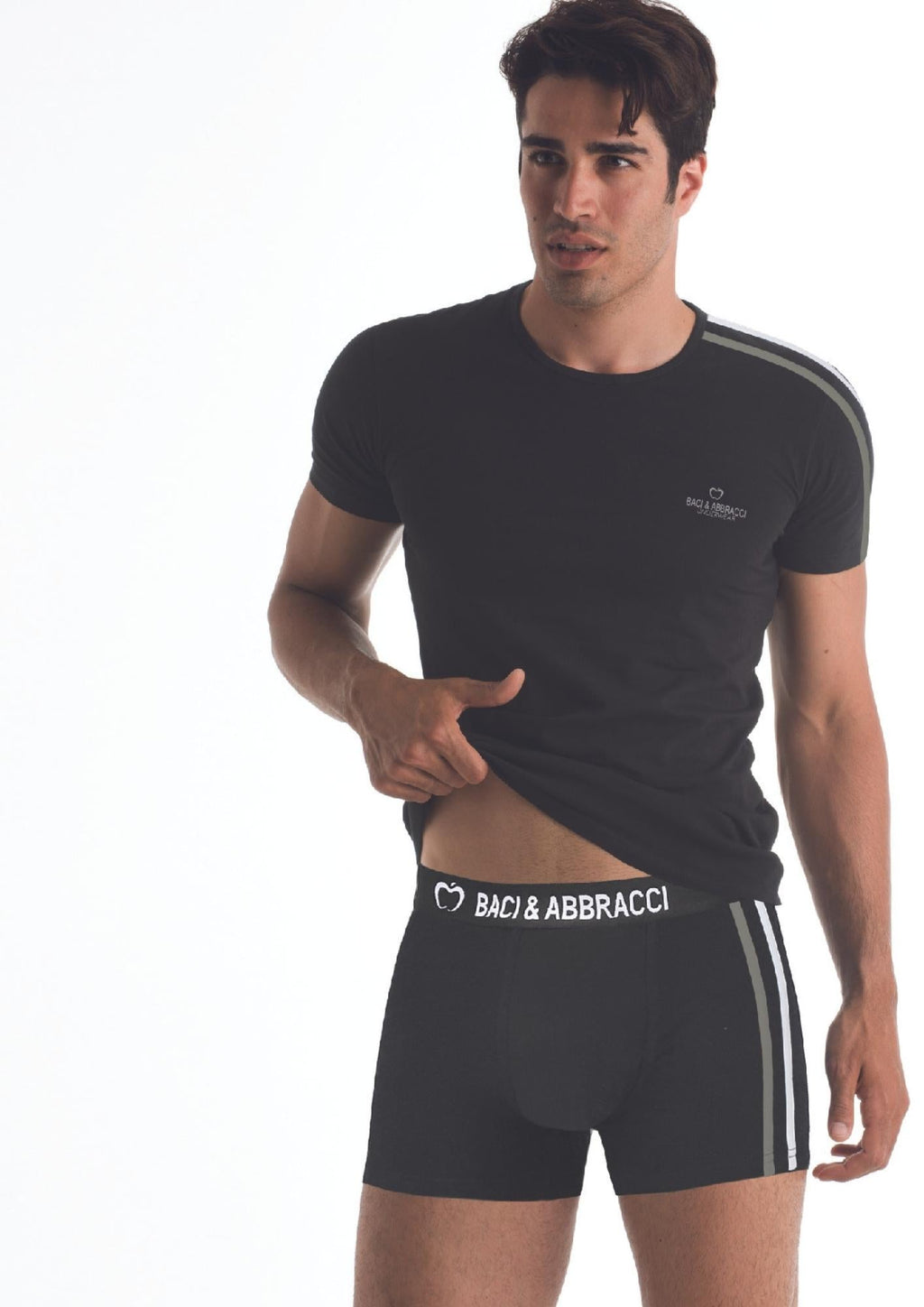 Coordinato Uomo Elasticizzato Giro Collo Con Boxer Bau322