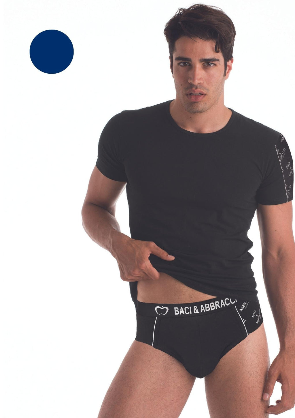Coordinato Uomo Elasticizzato Giro Collo Con Slip Bau316