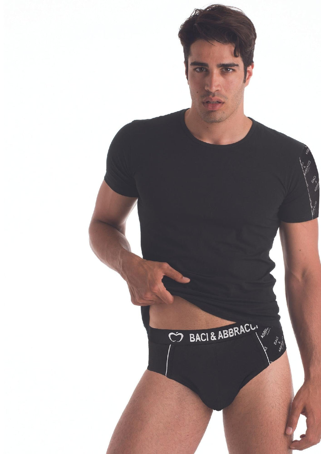 Coordinato Uomo Elasticizzato Giro Collo Con Slip Bau316