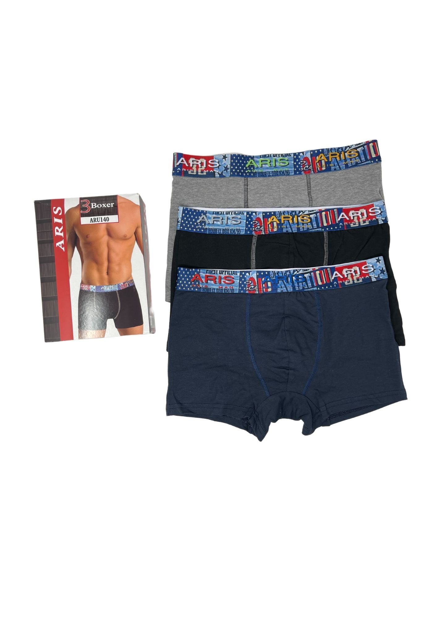 Aris - Pacco Da 3 Boxer Uomo In Cotone Elasticizzato Aru140
