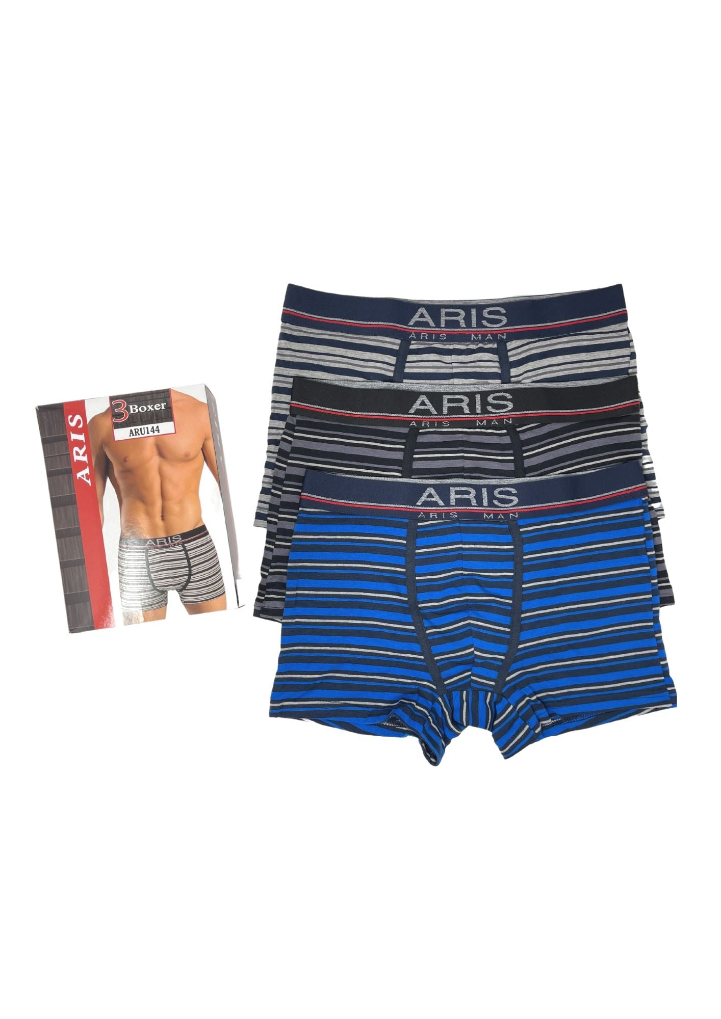 Aris - Pacco Da 3 Boxer Uomo In Cotone Elasticizzato Aru144