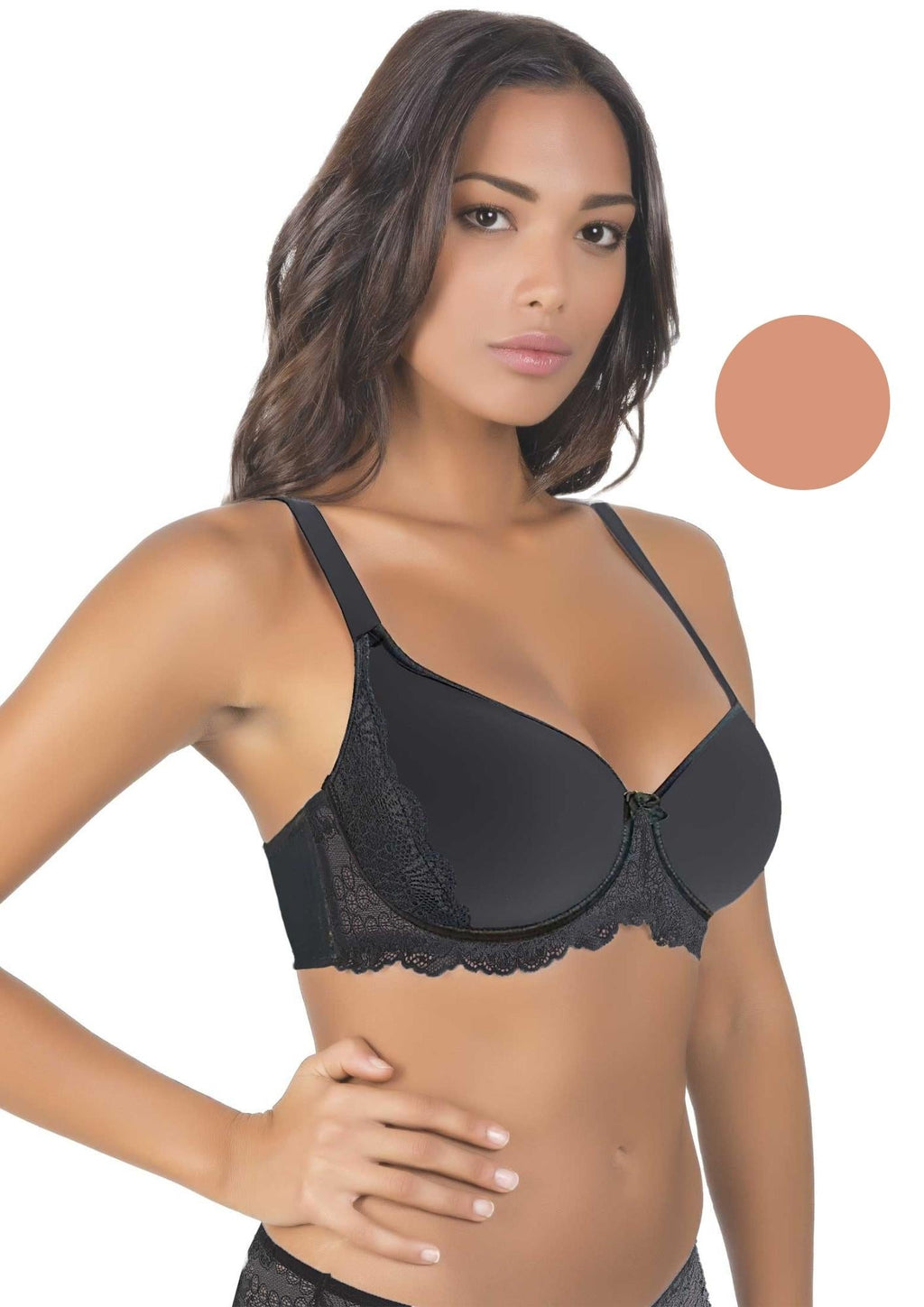 Reggiseno In Microfibra E Pizzo Coppa C Preformata Imbottita  Aris2022