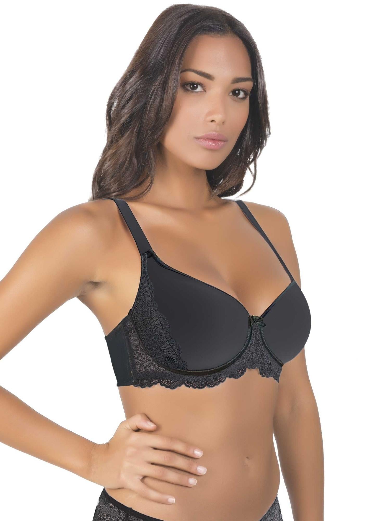 Reggiseno In Microfibra E Pizzo Coppa C Preformata Imbottita  Aris2022
