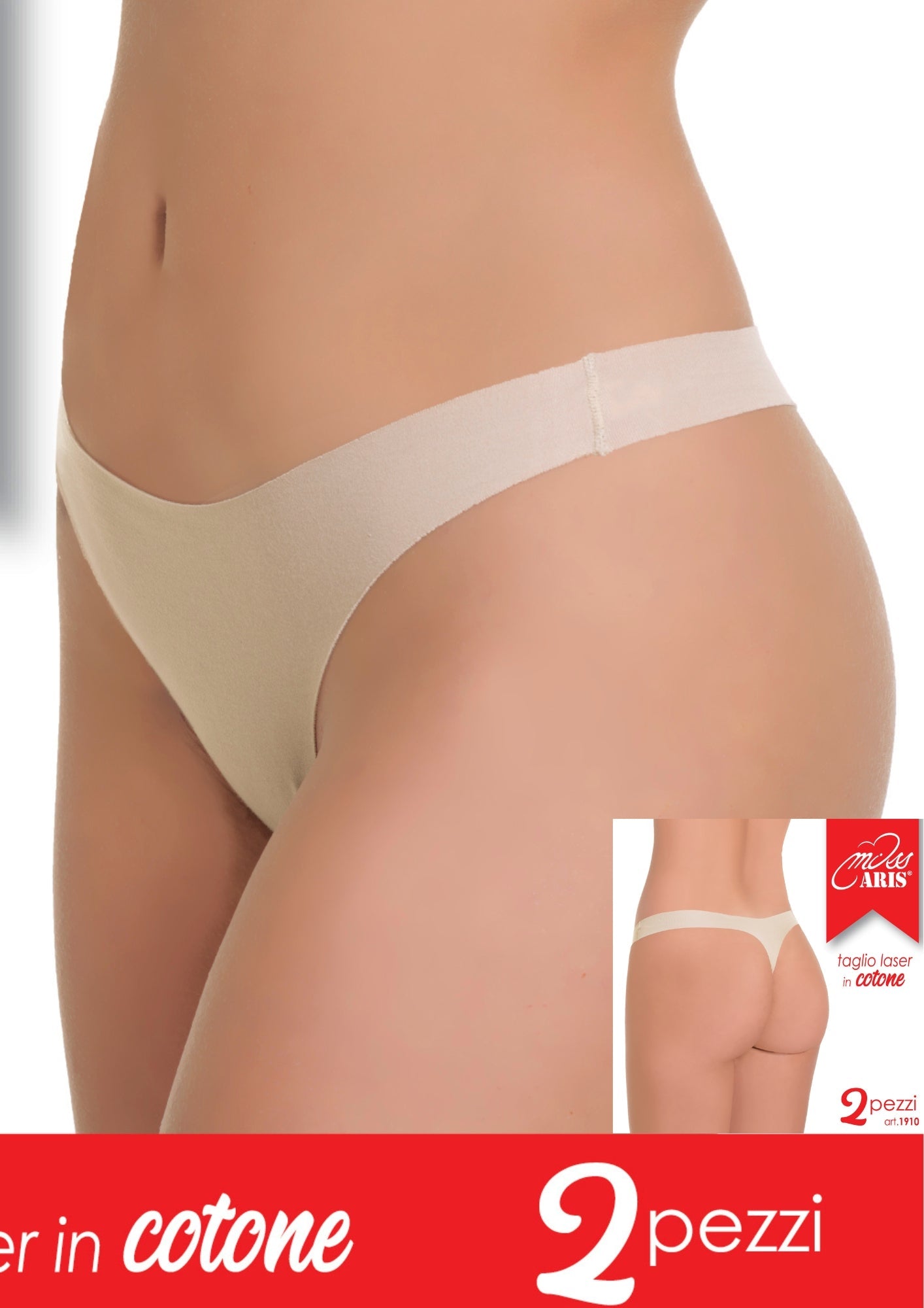 Aris - Pacco Da 2 Slip Donna Modello Perizoma Taglio Laser Art. 1910