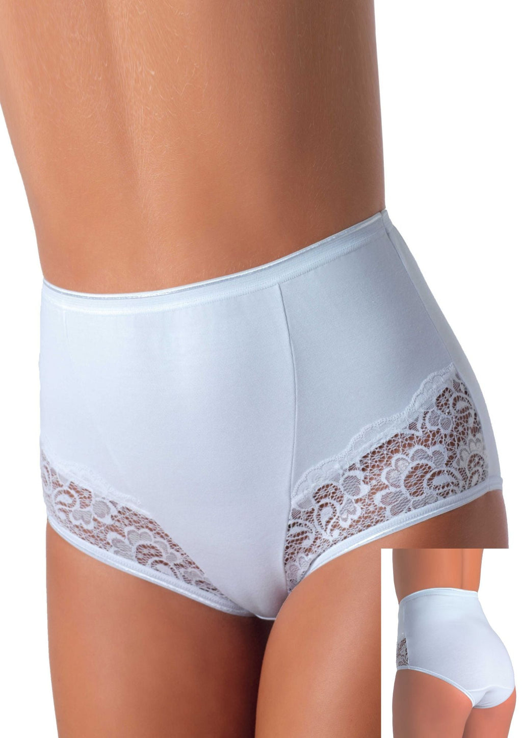Aris - Slip Donna In Cotone Maxi Culotte In Pizzo Art. A1004