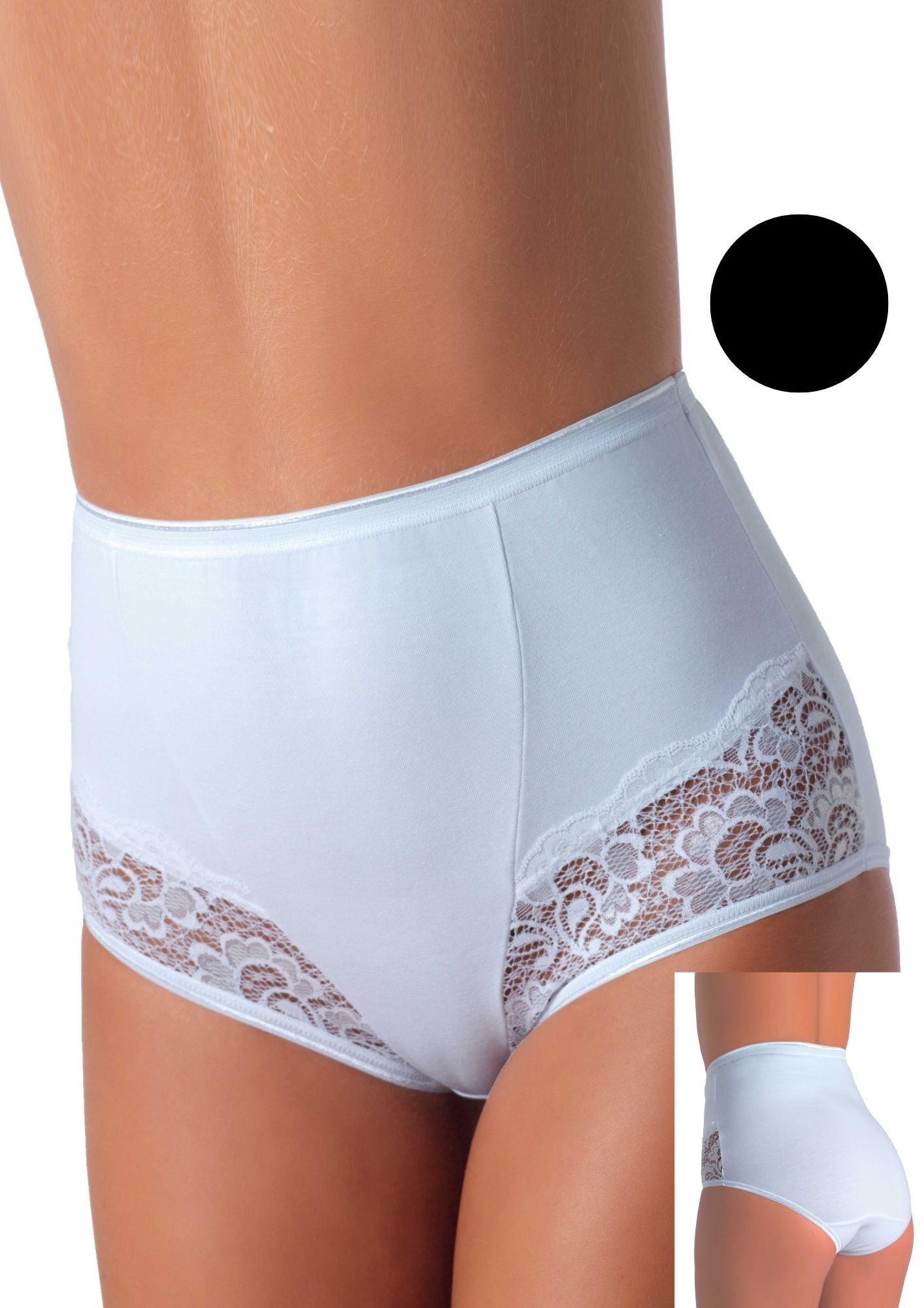 Aris - Slip Donna In Cotone Maxi Culotte In Pizzo Art. A1004