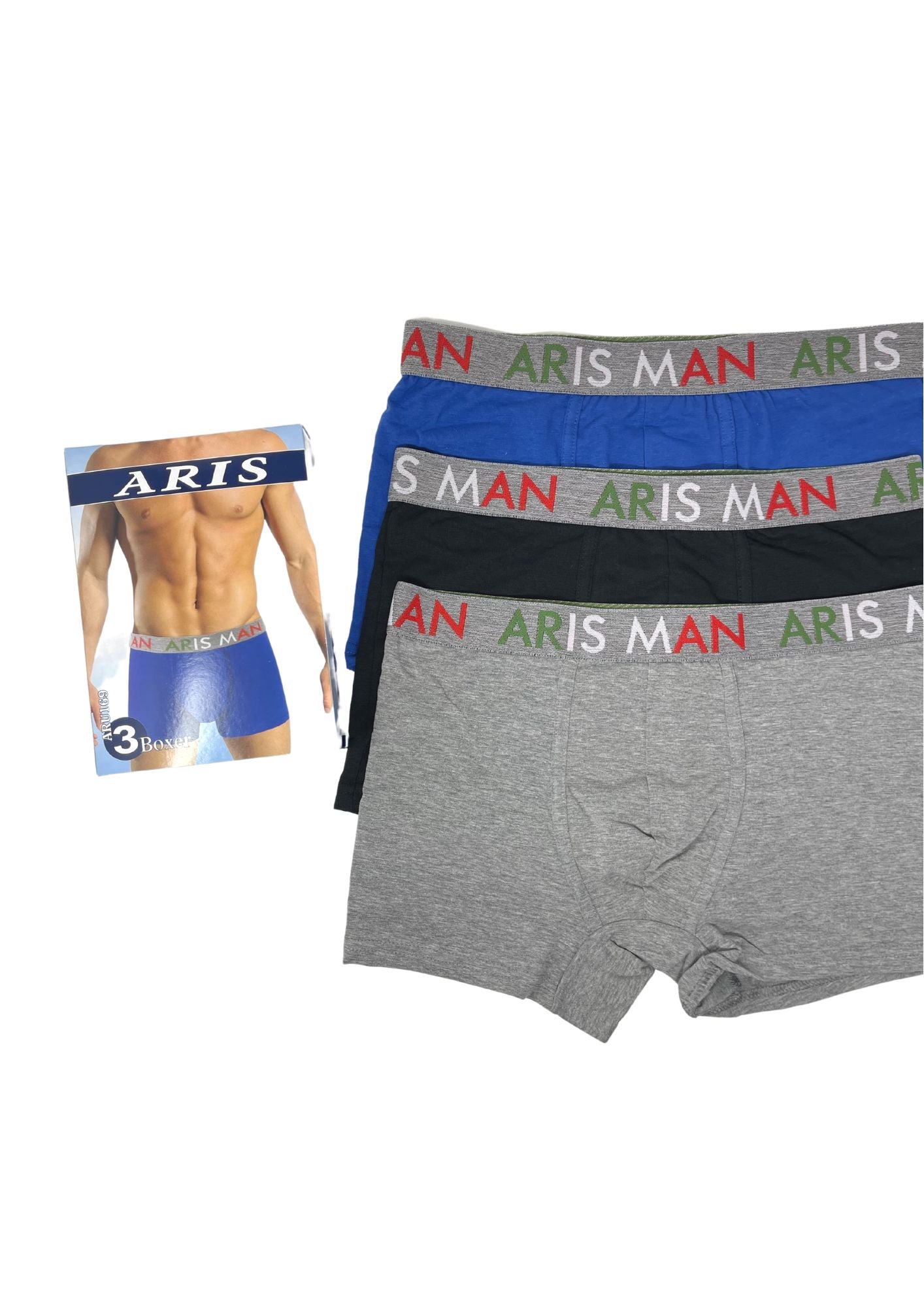 Aris - Pacco Da 3 Boxer Uomo In Cotone Elasticizzato Aru169