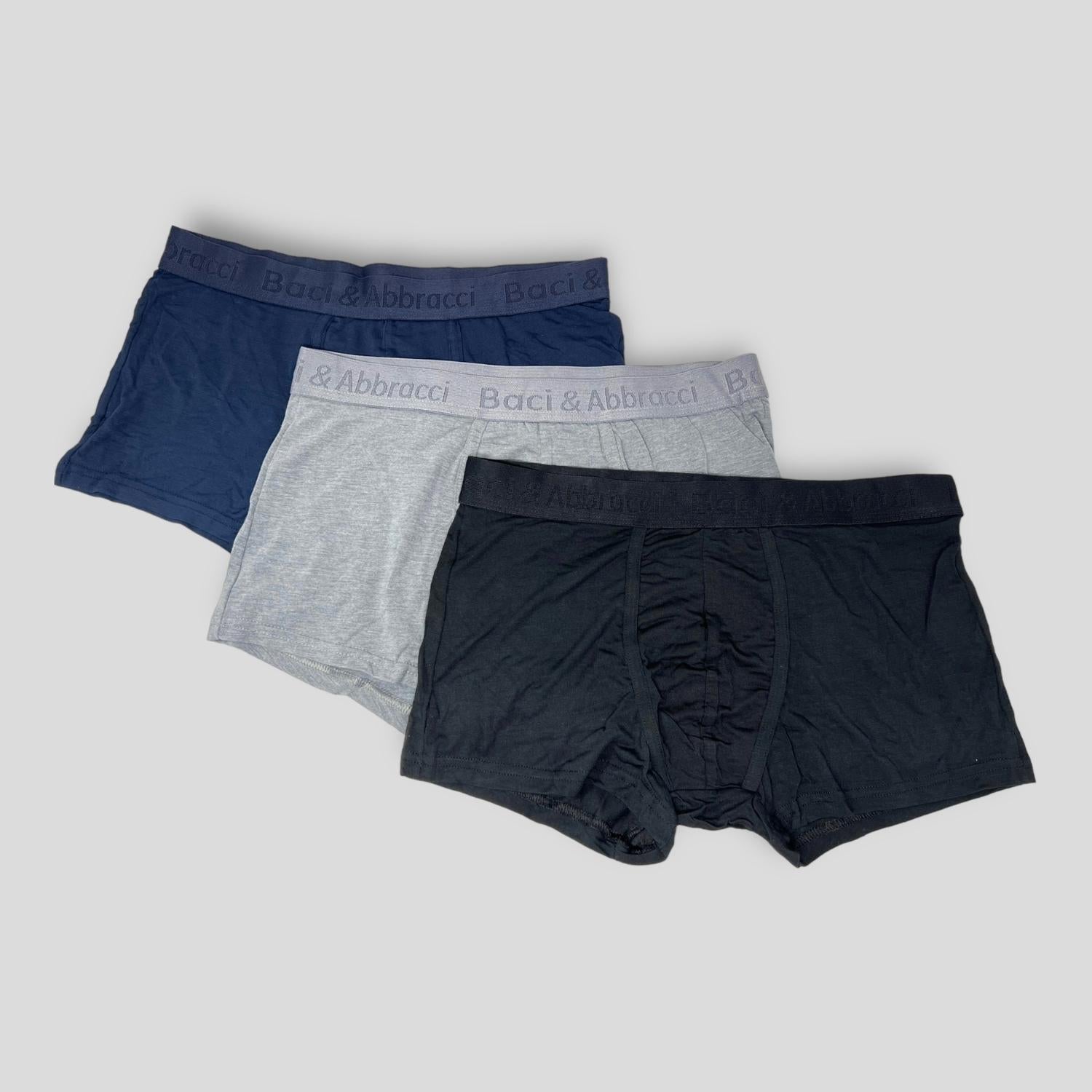 Baci & Abbracci -  Set Da 6 Boxer Uomo Cotone Modal - Mutande Con Elastico Esterno Tinta Unita  Art. Bau029