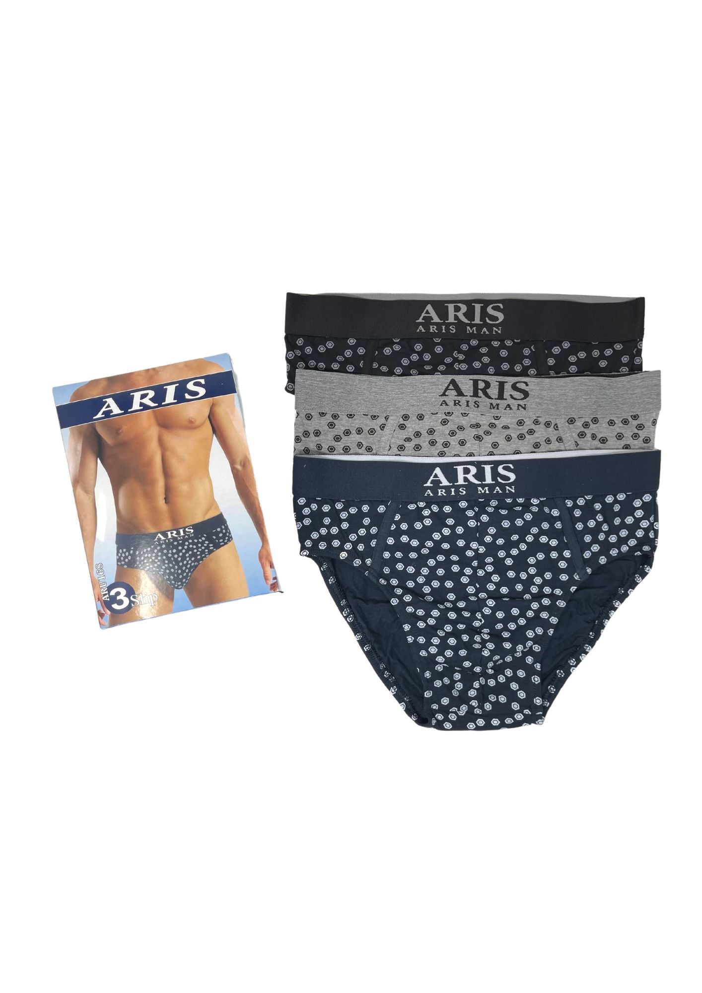 Aris - Pacco Da 3 Slip Uomo In Cotone Elasticizzato Aru168
