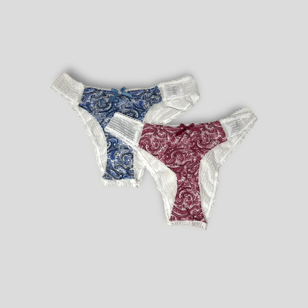 Baci & Abbracci - Slip Modello Brasiliano Donna In Microfibra Con Inserto In Pizzo Fantasia Art. Bad184