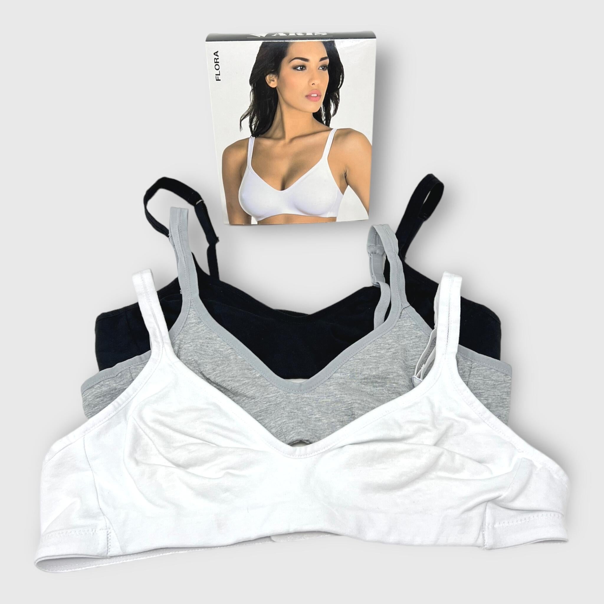 Aris Reggiseno In Puro Cotone Coppe Preformate Senza Ferretto Coppa B  Art. Flora