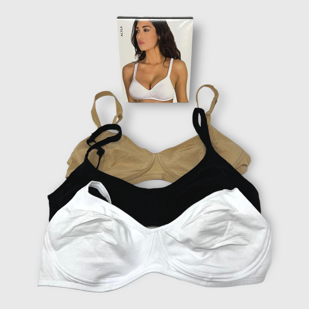 Aris Reggiseno In Puro Cotone Preformato Elasticizzato Senza Ferretto 3 Colori  Art. Altea
