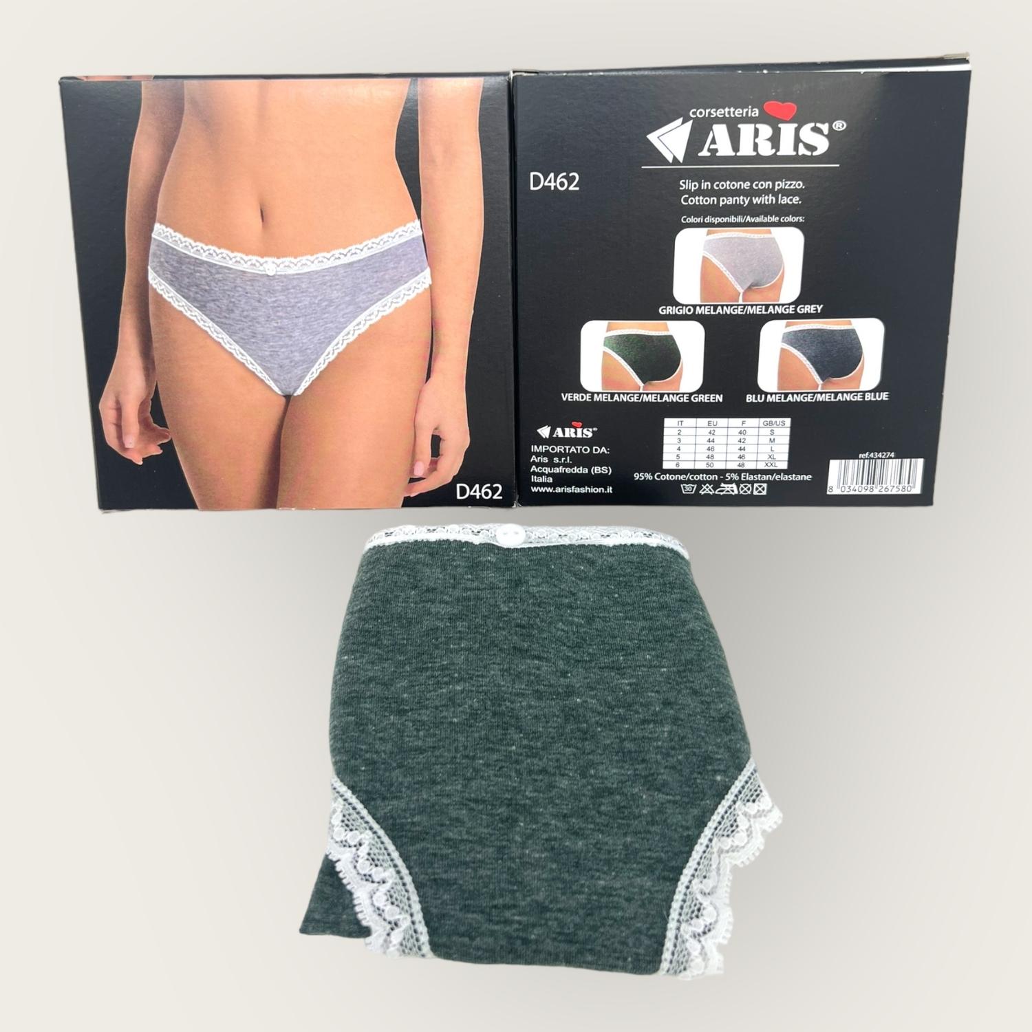 Aris Moda Slip Donna In Cotone Con Pizzo Elasticizzato  Art. D462