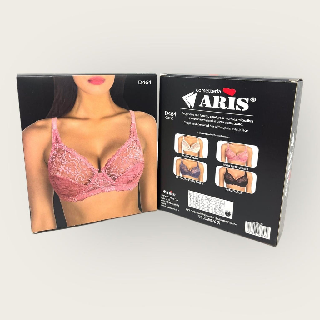 Aris - Reggiseno Con Ferretto Confort In Morbida Microfibra E Pizzo Elasticizzato  Art. D464