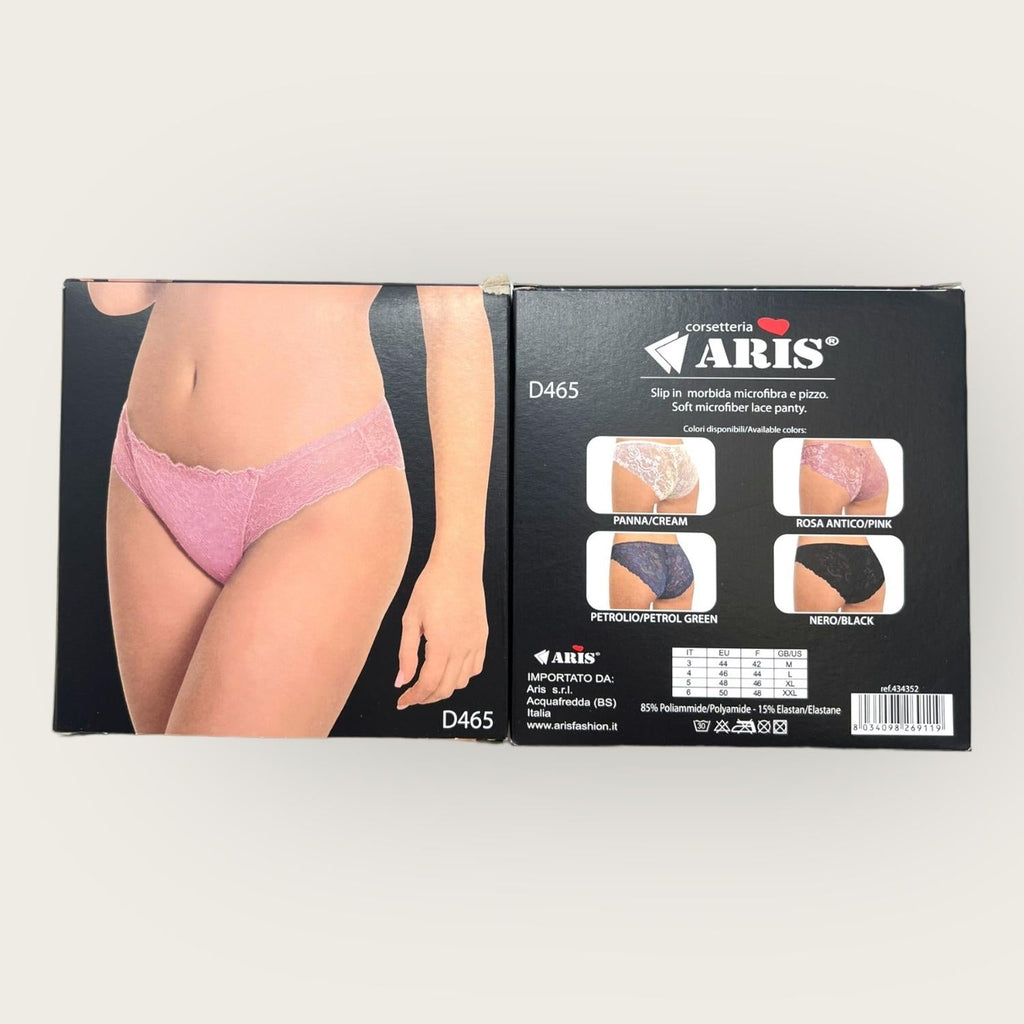 Aris Moda Slip Donna In Microfibra E Pizzo Elasticizzato  Art. D465