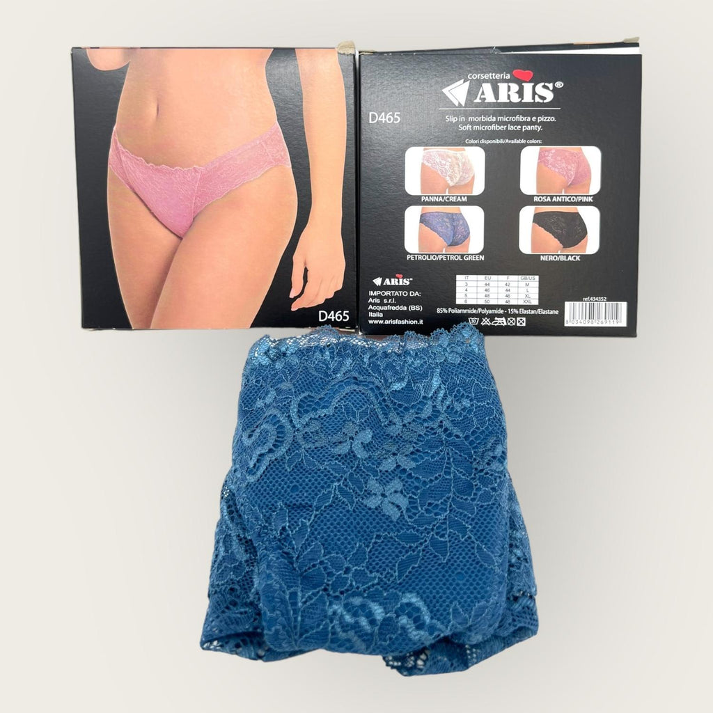 Aris Moda Slip Donna In Microfibra E Pizzo Elasticizzato  Art. D465
