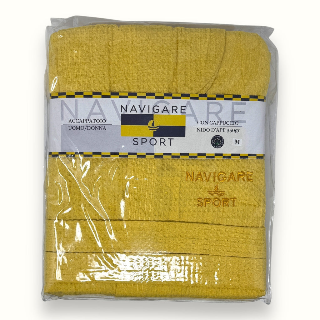 Navigare - Accappatoio Unisex Nido D'ape Con Cappuccio In Puro Cotone  Art. Nido11