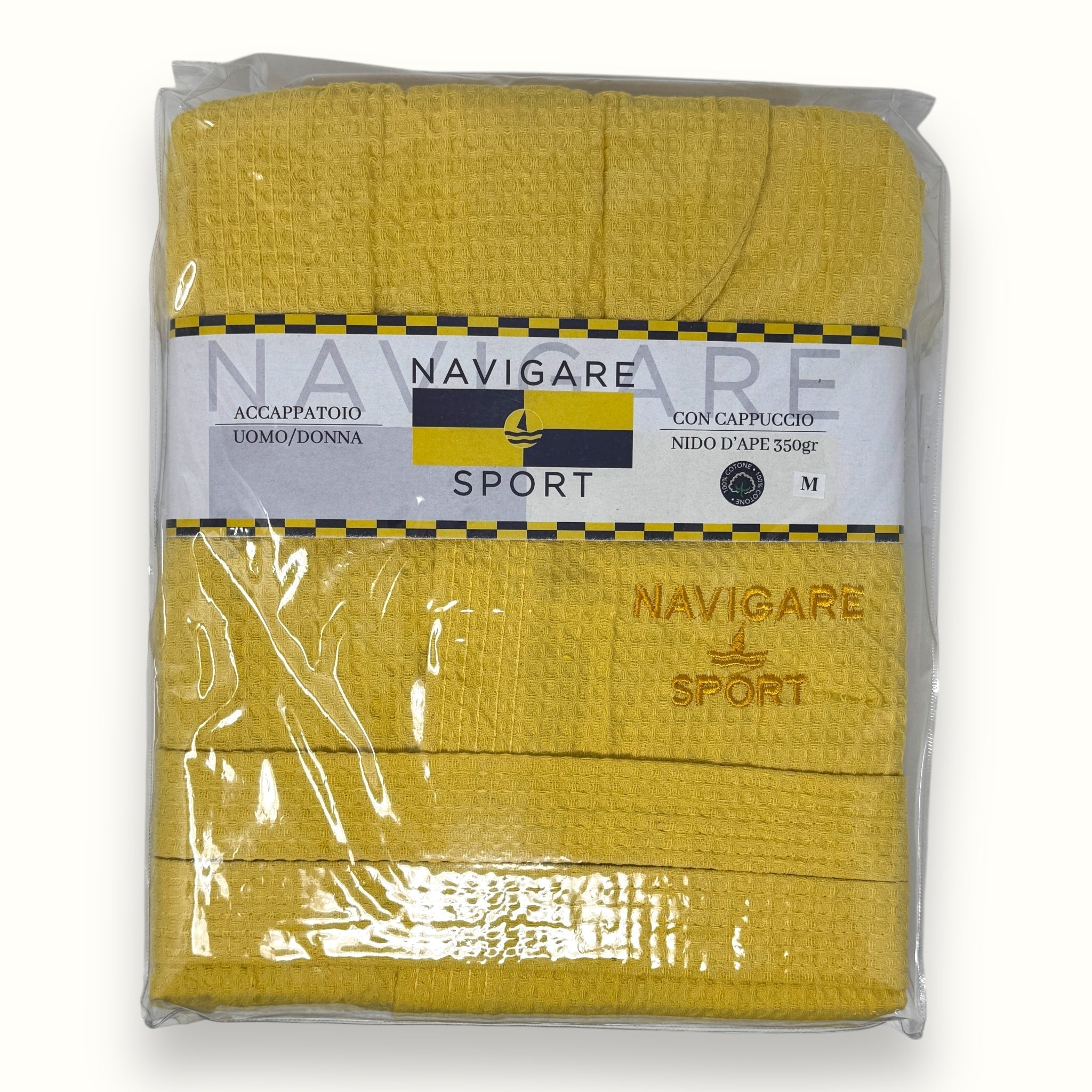 Navigare - Accappatoio Unisex Nido D'ape Con Cappuccio In Puro Cotone  Art. Nido11