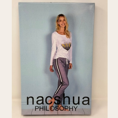 Nacshua - Pigiama Donna In Puro Cotone Lungo Stampato  Art. Adenia
