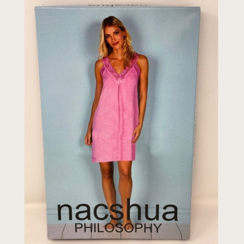 Nacshua Philosophy -  Camicia Da Notte Donna Spalla Stretta In Puro Cotone  Art. Aster