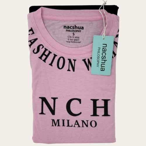 Nacshua - Pigiama Donna Girocollo In Puro Cotone Pantalone Unito  Art. Ginepro