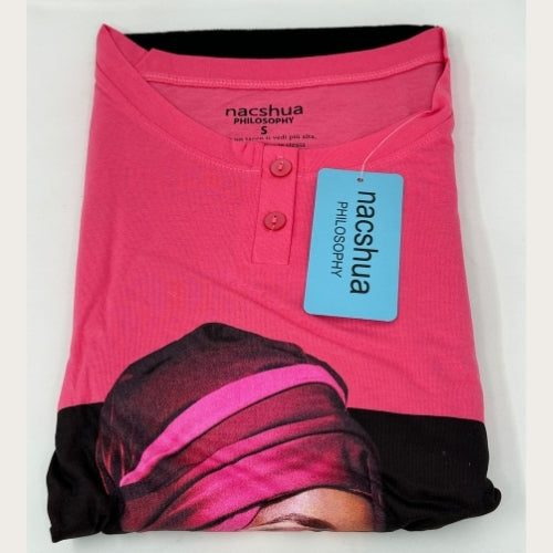 Nacshua Philosophy - Pigiama Donna Cotone Serafino Stampato In Puro Cotone Con Pantalone Unito  Art. Ninfea