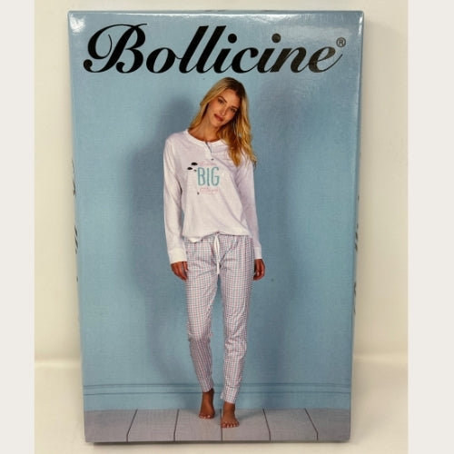 Bollicine Primavera - Pigiama Donna Cotone Serafino In Puro Cotone Pantalone Quadri  Art. Callisia