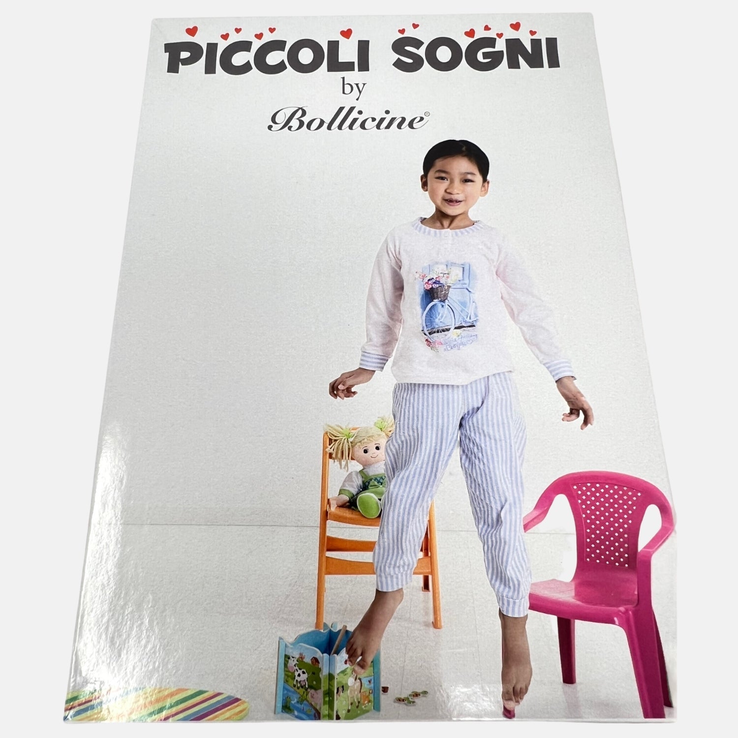 Bollicine Pigiama Bimba Lungo In Puro Cotone Stampato  Art. Bianca