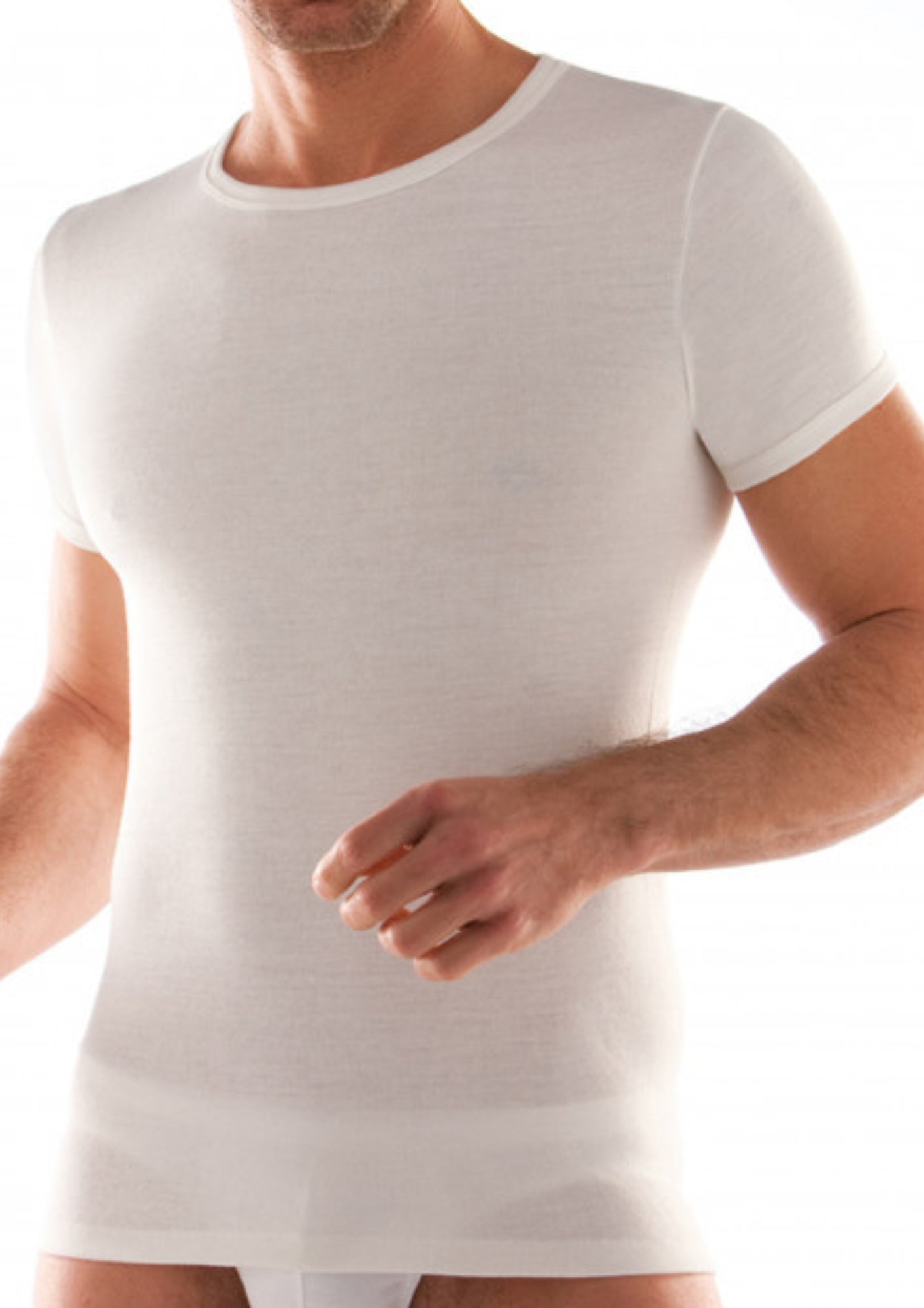 Liabel - Maglia Uomo Lana Fuori E Cotone Sulla Pelle Girocollo 05810-e23