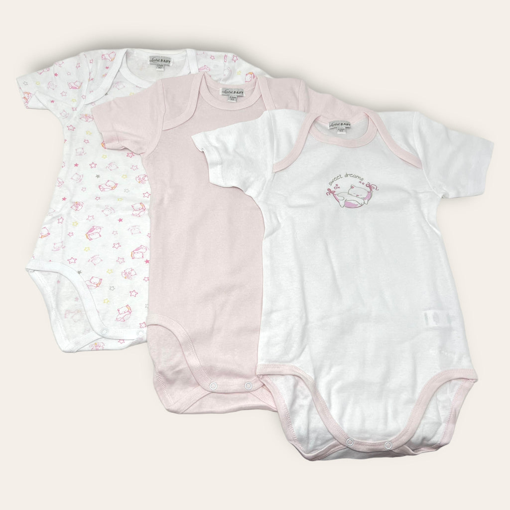 Liabel Confezione Da 3 Pezzi Body Neonato-a Mezza Manica In Puro Cotone Stampato Art.05832b-t1407