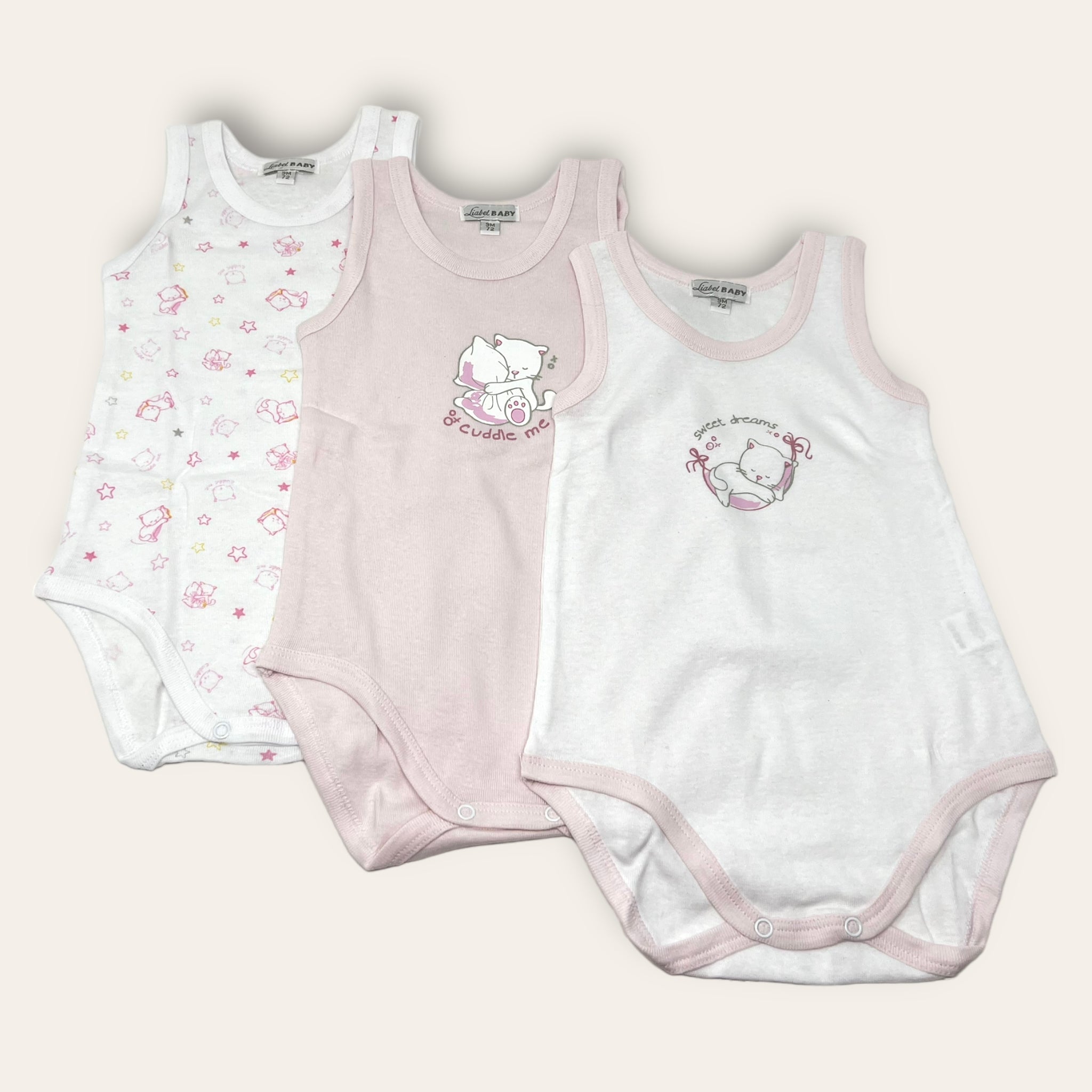 Liabel Confezione Da 3 Pezzi Body Neonato-a Spalla Larga In Puro Cotone Stampato Art. 05832-1457